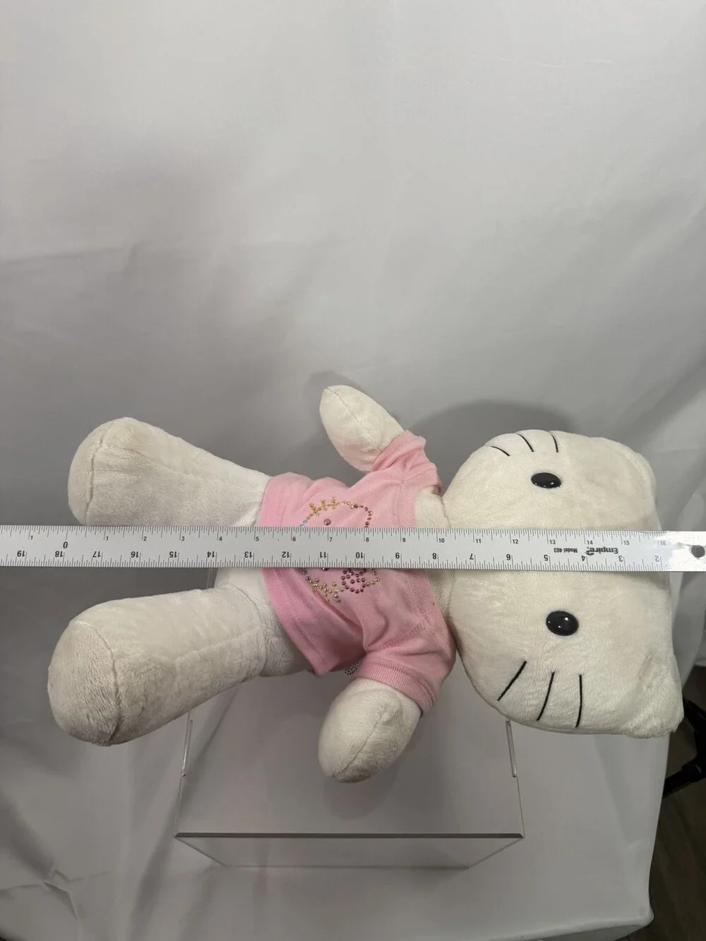 Build A Bear Sanrio Hello Kitty White Plush with Pink Bow 18” BAB w Pink T-Shirt